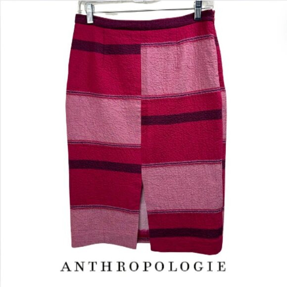 Anthropologie HD in Paris Pink Colorblock Designer Pencil Skirt, size 4 - Picture 1 of 7